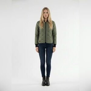 Mobile Warming Heated Coat/Jacket Olive Green with 2 Batteries Size Sm-Med